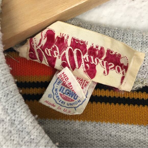 Vintage Kay Windsor Orange Gold Striped Dress - Picture 4 of 10